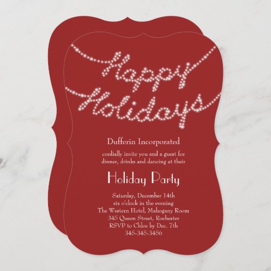 Joyeuses fêtes Invitation d'entreprise (Devant / Derrière)