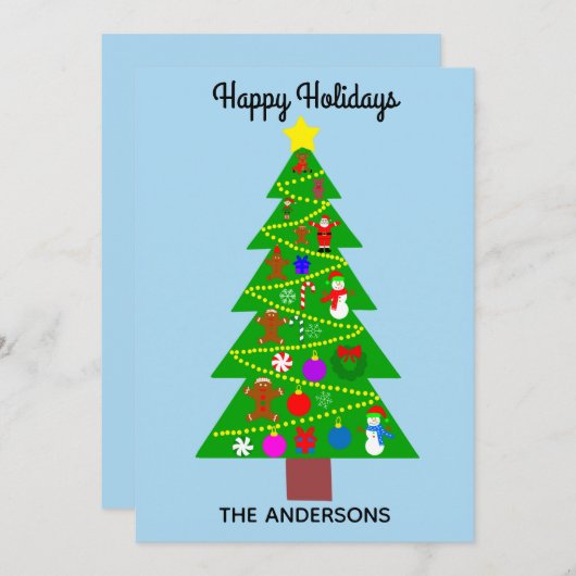 Joyeuses fêtes jolies sapin de Noël #1 Carte de va (Devant / Derrière)