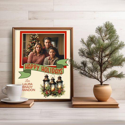 Joyeuses fêtes Lanternes de Noël Photo personnalis
