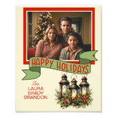 Joyeuses fêtes Lanternes de Noël Photo personnalis (Devant)