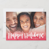 Joyeuses Fêtes Lettrant rose Carte photo de Noël (Devant)