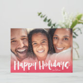 Joyeuses Fêtes Lettrant rose Carte photo de Noël (Debout devant)