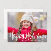 Joyeuses fêtes lettrer carte photo de Noël (Devant / Derrière)