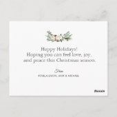 Joyeuses fêtes lettrer carte photo de Noël (Dos)