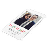 Joyeuses fêtes | Magnet photo moderne et brillant (Côté Gauche)