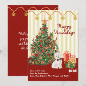 Joyeuses fêtes mignonne arbre Westie Carte de Noël (Devant / Derrière)