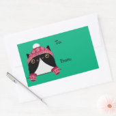 Joyeuses fêtes mignonnes Étiquette cadeau chat (Enveloppe)