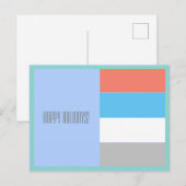 Joyeuses Fêtes Minimalisme Géométrie Carte Postale (Devant / Derrière)