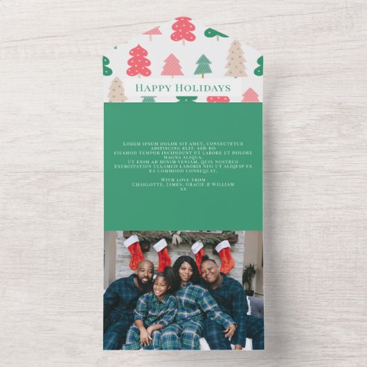 Joyeuses fêtes Noël Arbre carte Motif (À l'intérieur)