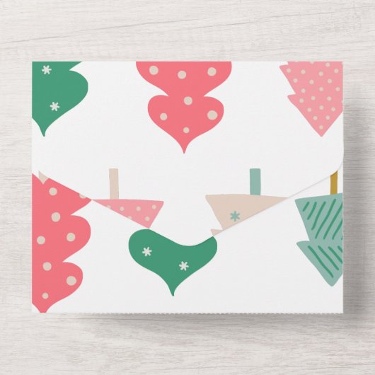 Joyeuses fêtes Noël Arbre carte Motif (Verso)