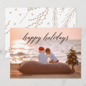 Joyeuses Fêtes Noël Carte Photo Belle Type (Devant / Derrière)