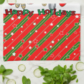 Joyeuses fêtes Noël Cuisine Serviettes (Plié)