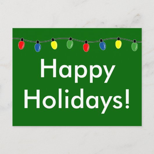 Joyeuses fêtes Noël lumières cartes postales (Devant)