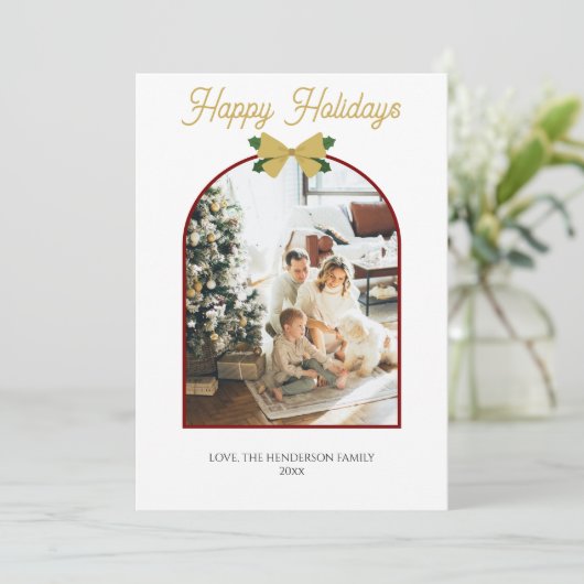 Joyeuses fêtes Noël Minimal Carte photo (Debout devant)