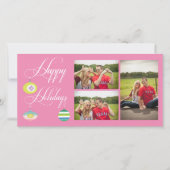 Joyeuses fêtes Noël Modèle de la carte photo de No (Devant)