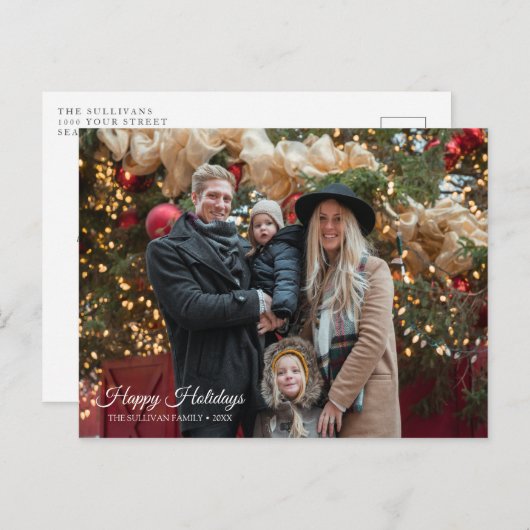 Joyeuses fêtes Noël Photo Greeting Cartes postales (Devant / Derrière)