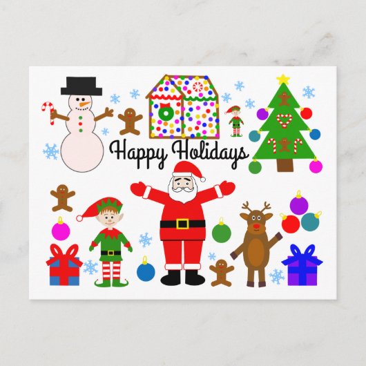 Joyeuses fêtes Noël Rassemblement #1 Carte postale (Devant)