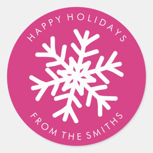 Joyeuses fêtes - Noël Rose chaud + Étiquette blanc (Devant)