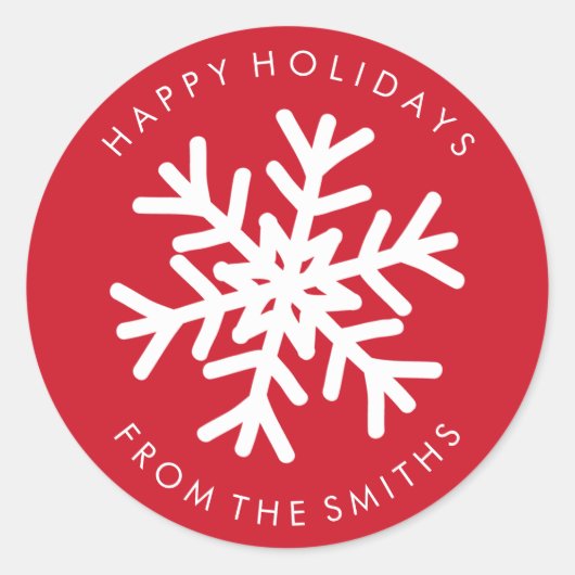 Joyeuses fêtes - Noël Rouge + Étiquette blanc (Devant)