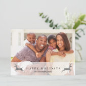 Joyeuses fêtes Noël Rustic Deer Carte photo (Debout devant)