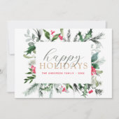 Joyeuses fêtes Noël vert Carte rouge (Devant)