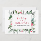 Joyeuses fêtes Noël vert Carte rouge (Devant)