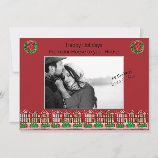 Joyeuses fêtes : notre maison à votre Carte photo (Devant)