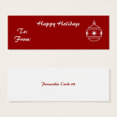 Joyeuses fêtes, ornement sur arrière - plan rouge (Devant & derrière)