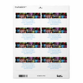 Joyeuses fêtes ornementales Étiquette de vacances (Feuille entière)