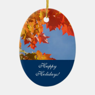 Joyeuses Fêtes ! ornements Feuilles d'automne Paix