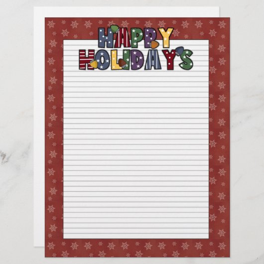 Joyeuses fêtes papeterie de Noël en-tête (Devant / Derrière)