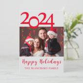 Joyeuses Fêtes Photo Carte de Noël (Debout devant)