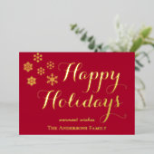 Joyeuses Fêtes, Photo, Carte personnalisée en feui (Debout devant)