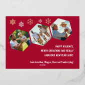 Joyeuses Fêtes, Photo, Carte personnalisée en feui (Verso)