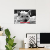 Joyeuses fêtes - Poster du chien mignon Westie (Bureau à domicile)