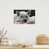 Joyeuses fêtes - Poster du chien mignon Westie (Cuisine)