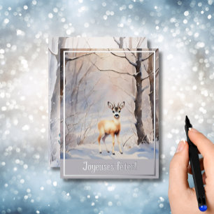 Joyeuses fêtes - ree folie feestdagen briefkaart