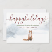 Joyeuses Fêtes Renard d'hiver Carte de Noël (Devant)