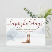 Joyeuses Fêtes Renard d'hiver Carte de Noël (Debout devant)