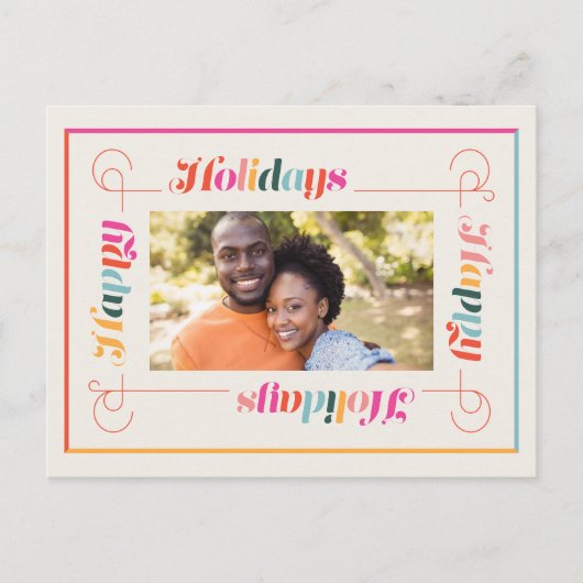 Joyeuses fêtes Rétro Noël Carte postale (Devant)