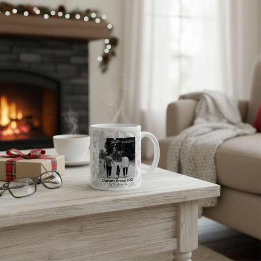 Joyeuses fêtes rétro saison salutations tasse de c