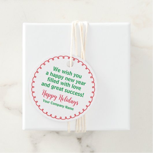 Joyeuses fêtes ronde Kraft cadeau étiquette person (En situation)