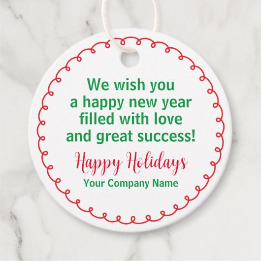 Joyeuses fêtes ronde Kraft cadeau étiquette person (Devant)