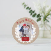 Joyeuses fêtes rustiques | Carte photo de vacances (Debout devant)