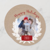 Joyeuses fêtes rustiques | Carte photo de vacances (Devant / Derrière)