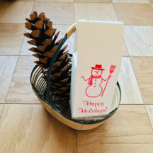 Joyeuses fêtes Snowman Xmas café rôti rouge