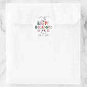 Joyeuses fêtes | Sticker rond sourire (Sac)