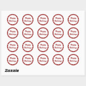 Joyeuses fêtes Stickers Motif Red Snowflake (Feuille)