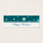 Joyeuses fêtes Turquoise Snowflakes Tags cadeaux (Dos)