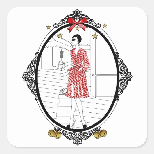 Joyeuses Fêtes Vierkante Sticker (Voorkant)